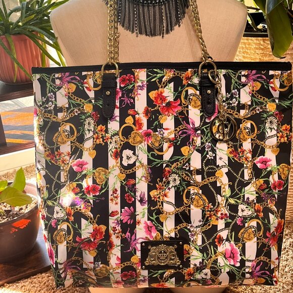 NWT-Juicy Couture Multi-Floral Nylon Weekend Warrior Tote Bag - Picture 1 of 15